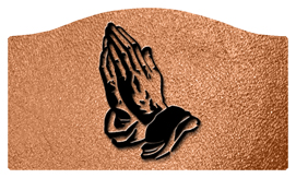 DASHELL-516-BK-SH-CP Black Praying Hands Shimmer Copper Background
